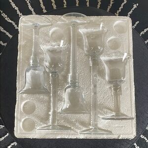 Elegant Clear Glass Candle Holders Set